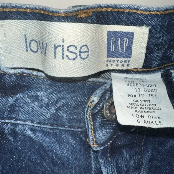 Gap Medium Wash 5 Pocket Low Rise Button Fly Denim Blue Ankle Jeans Womens 6 - Picture 6 of 6